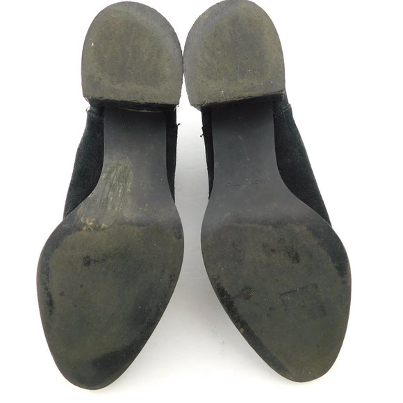 EVERLANE Black Suede Leather Block Heel Chelsea Ankle Boots 7 - Picture 7 of 9